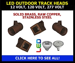 LED Outdoor Track Light Heads - 12V, 120V & 277V