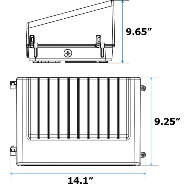 Proton Series LED Full Cutoff Wall Pack, 30-150 Watts Multi-Wattage, Type IV Forward Throw